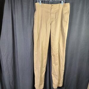 LL Bean Natural Fit Khaki Cotton Pants‎ Mens Size 35x36 Flat Front Chinos